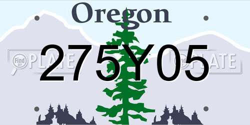 275Y05 Oregon License Plate