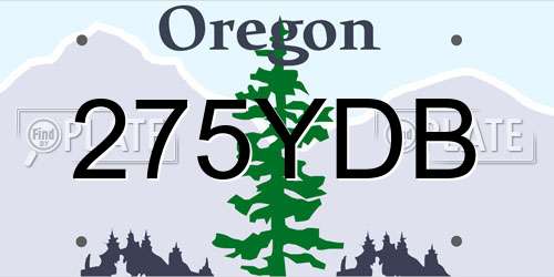 275YDB Oregon License Plate