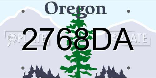 2768DA Oregon License Plate