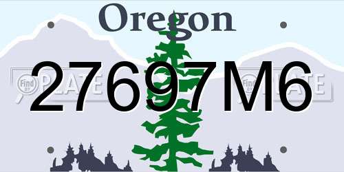 27697M6 Oregon License Plate