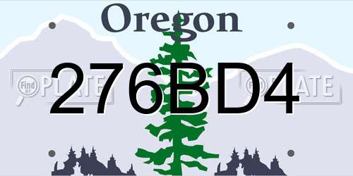 276BD4 Oregon License Plate