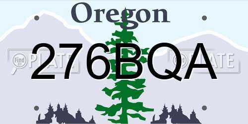 276BQA Oregon License Plate