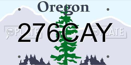 276CAY Oregon License Plate