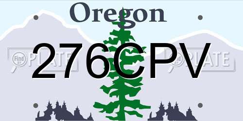 276CPV Oregon License Plate