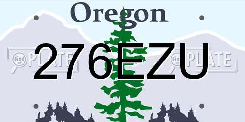 276EZU Oregon License Plate