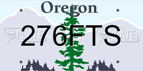 276FTS Oregon License Plate