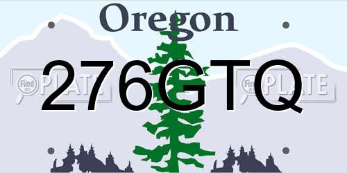276GTQ Oregon License Plate