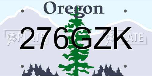 276GZK Oregon License Plate