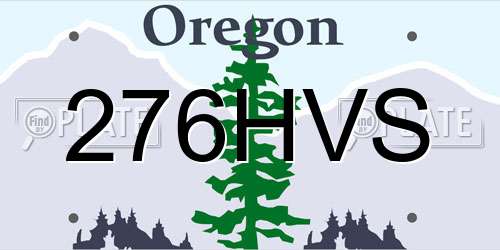 276HVS Oregon License Plate