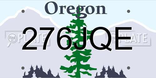 276JQE Oregon License Plate