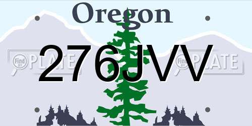 276JVV Oregon License Plate