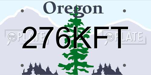 276KFT Oregon License Plate