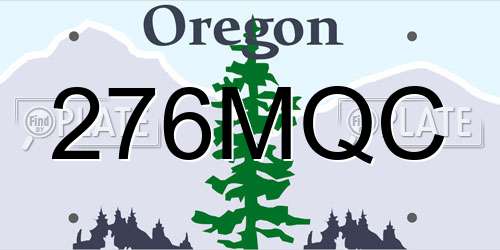 276MQC Oregon License Plate