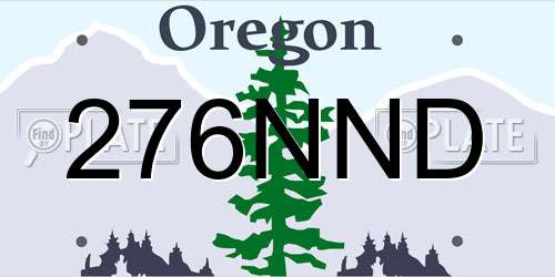 276NND Oregon License Plate