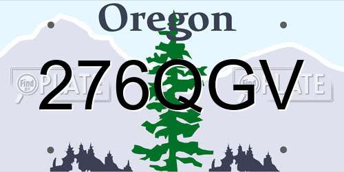 276QGV Oregon License Plate