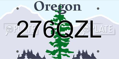276QZL Oregon License Plate