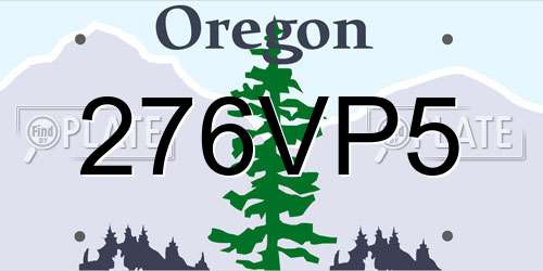 276VP5 Oregon License Plate