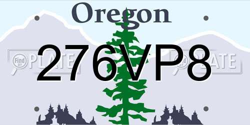 276VP8 Oregon License Plate