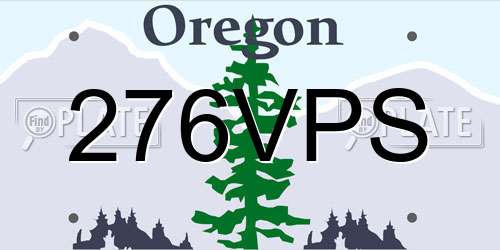 276VPS Oregon License Plate