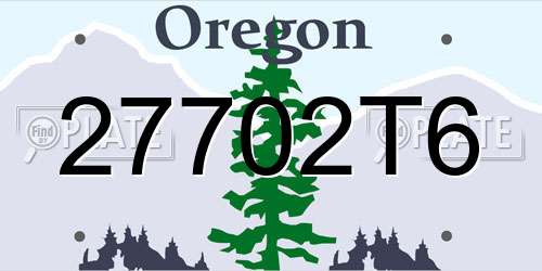 27702T6 Oregon License Plate