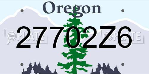 27702Z6 Oregon License Plate