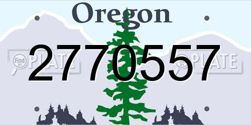 2770557 Oregon License Plate
