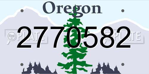 2770582 Oregon License Plate