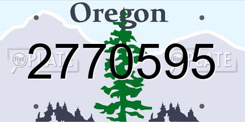 2770595 Oregon License Plate