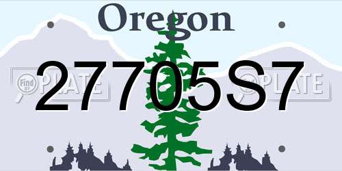 27705S7 Oregon License Plate