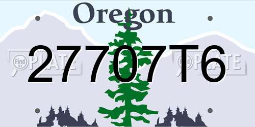 27707T6 Oregon License Plate
