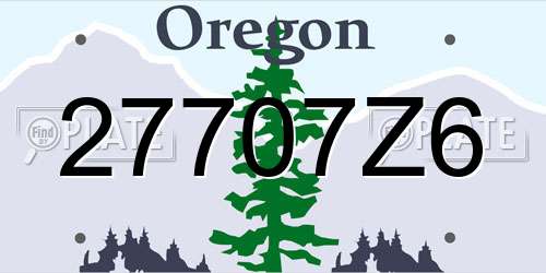 27707Z6 Oregon License Plate