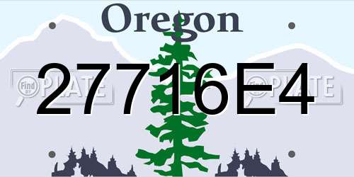 27716E4 Oregon License Plate