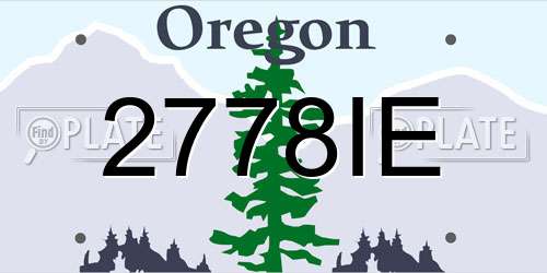 2778IE Oregon License Plate