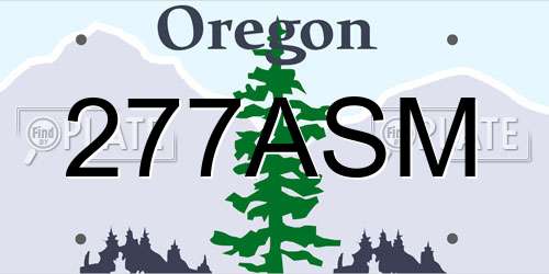 277ASM Oregon License Plate