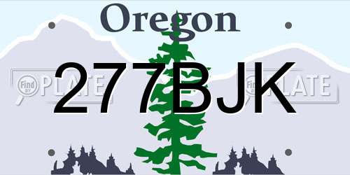 277BJK Oregon License Plate