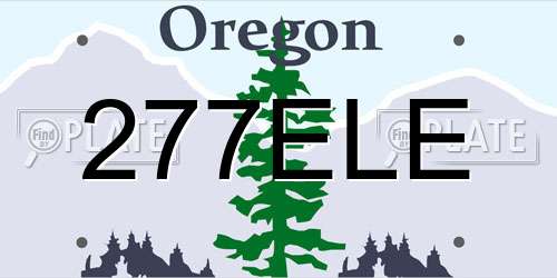 277ELE Oregon License Plate