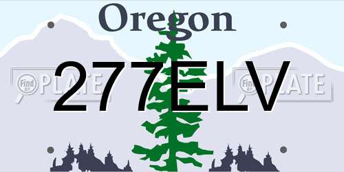 277ELV Oregon License Plate