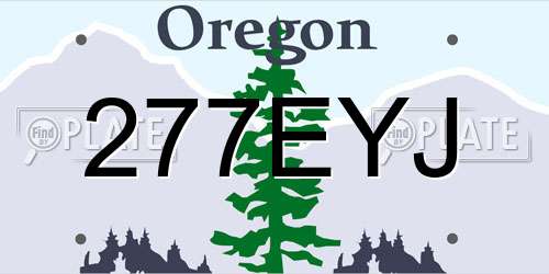 277EYJ Oregon License Plate