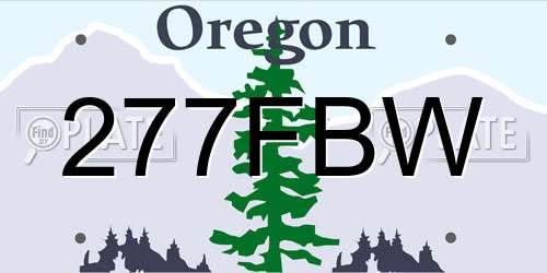 277FBW Oregon License Plate