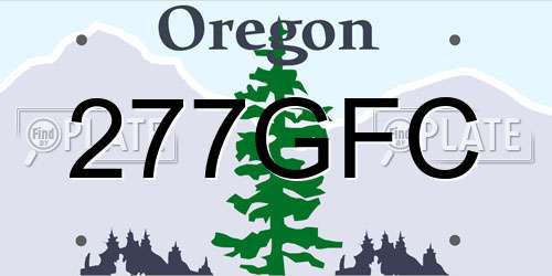 277GFC Oregon License Plate