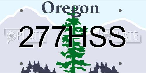 277HSS Oregon License Plate