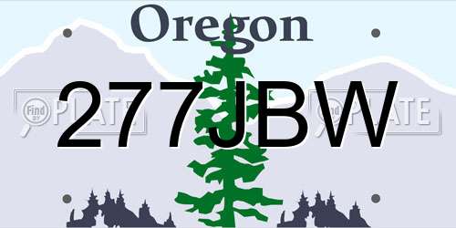 277JBW Oregon License Plate