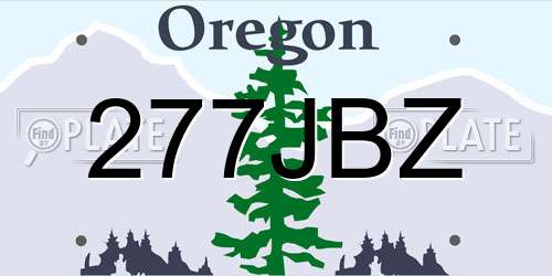 277JBZ Oregon License Plate