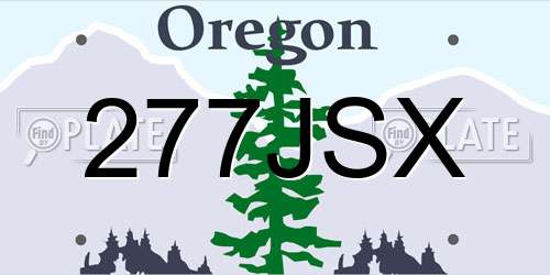 277JSX Oregon License Plate