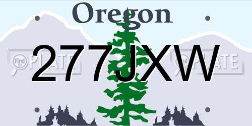 277JXW Oregon License Plate