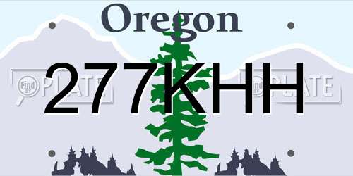 277KHH Oregon License Plate