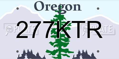 277KTR Oregon License Plate