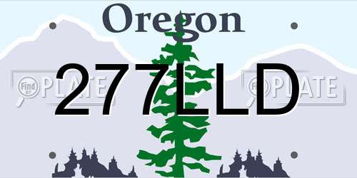 277LLD Oregon License Plate