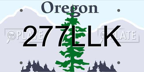 277LLK Oregon License Plate