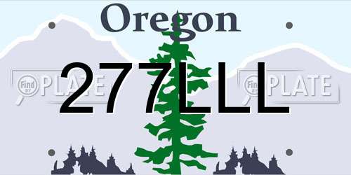 277LLL Oregon License Plate